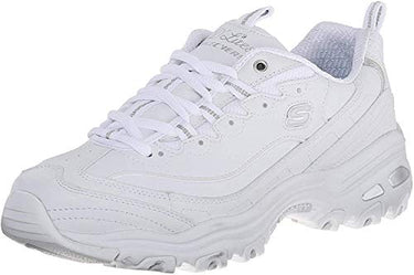Skechers Damen D'lites Fresh Start Sneaker, White Leather Mesh Silver Trim L, EU im Sale